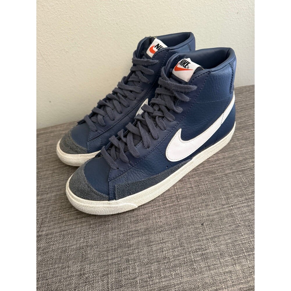 Men’s Nike Blazer Mid '77 Navy Blue High Top Shoes Size 8 Women’s 9.5